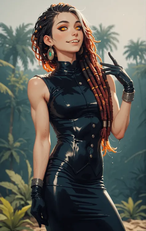 Meisterwerk, hd , great quality, very aesthetic, absurd, high contrast , high color palette , light glare ,neueste,2.5D,volumetric lighting, Sweet, jung, 1 girl, asiatisch, Mongol girl, round face, slanted eyes, big eyes, asian girl, dripping slime skin, r...