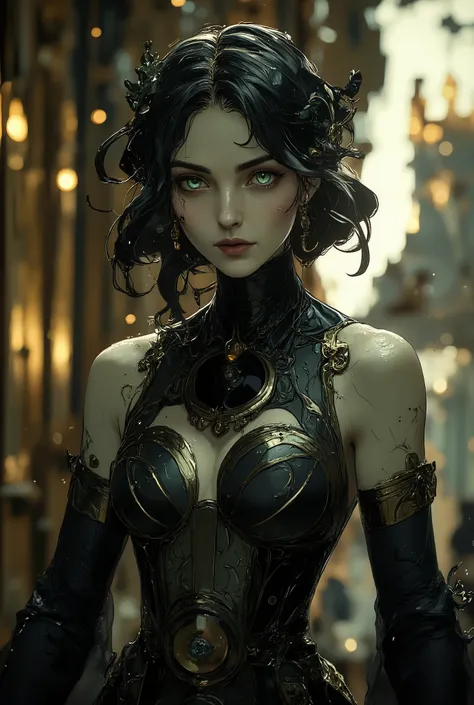 Fragile Elegance: Lilly’s ethereal beauty is mesmerizing, her slender frame, willowy build and graceful movements reminiscent of moonlight and mist. Her skin is ghostly pale, akin to fine porcelain, accentuated by raven-black hair that cascades down her ba...