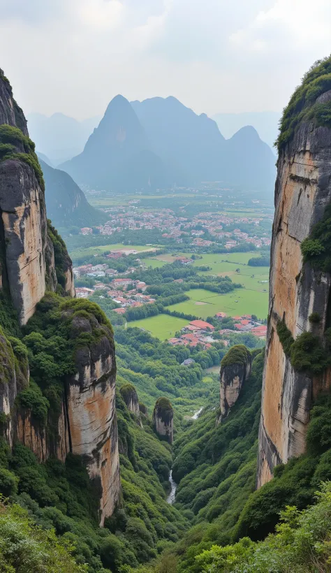 ultra high resolution),(World Heritage Site with the best views),8k,As the rural landscape unfolds、How many mountains of rocks stand tall like white limestone towers Guilin、China々、The rural landscape is wonderful,,it feels like art。