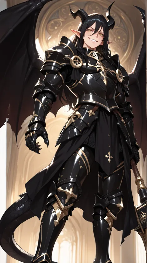 (masterpiece, best quality: 1. 5), highres, 8K, CG, (((Anime))), (1 male), lean body, (masculine), (floating in the air), weredragon, japanese anime style, glossy black, shiny black leather, ((beautiful golden eyes, finely detailed eyes, bright eyes, verti...