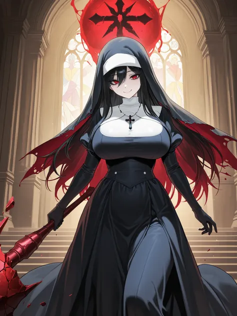 (( Highest Quality)) , ( ultra high resolution) , ( Very Detailed) , ( detailed explanation ) , (( best CG )) , ( best artwork ) , Ultra Precise Art , Amazing Painted Art , ( Exquisite Art:1 . 5) , Female Deacons, Big Breasts, Smile, Broken Vestment...