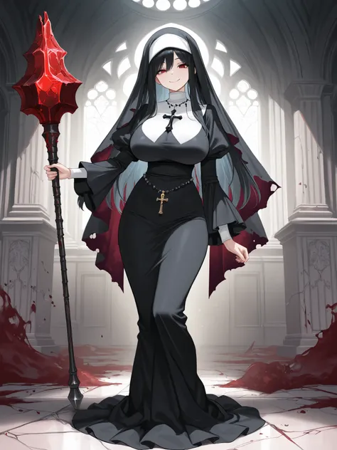 (( Highest Quality)) , ( ultra high resolution) , ( Very Detailed) , ( detailed explanation ) , (( best CG )) , ( best artwork ) , Ultra Precise Art , Amazing Painted Art , ( Exquisite Art:1 . 5) , Female Deacons, Big Breasts, Smile, Broken Vestment...