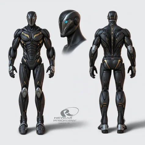 Generate an image of a futuristic full body male nanotech suit designed for an anti-hero. The suit should predominantly feature a sleek black color with a mechanical demon wings with thrusters, fierce helmet covered with hoodie, glowing blue eyes and blue ...