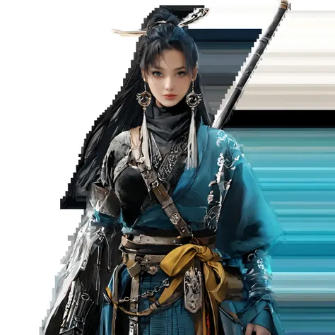 Front view of a woman，H cup， are perfectly detailed，has exquisite facial features， Clothes are exquisite ， Game Character Design ，3D Rendering