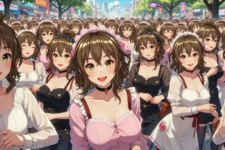 (((Myself=Japanese Beautiful Super Clones multiply girls))), (((((Depiction of Super Clones Multiply Girls by Myself Only in a huge crowd))))), (((high quality Animation Art))), (Super Best masterpiece, 16K, best quality, ultra high resolution, The highest...