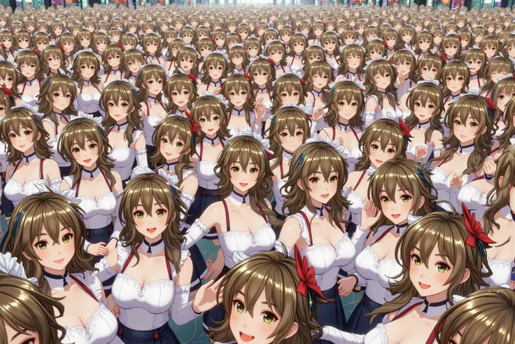 (((Myself=Japanese Beautiful Super Clones multiply girls))), (((((Depiction of Super Clones Multiply Girls by Myself Only in a huge crowd))))), (((high quality Animation Art))), (Super Best masterpiece, 16K, best quality, ultra high resolution, The highest...
