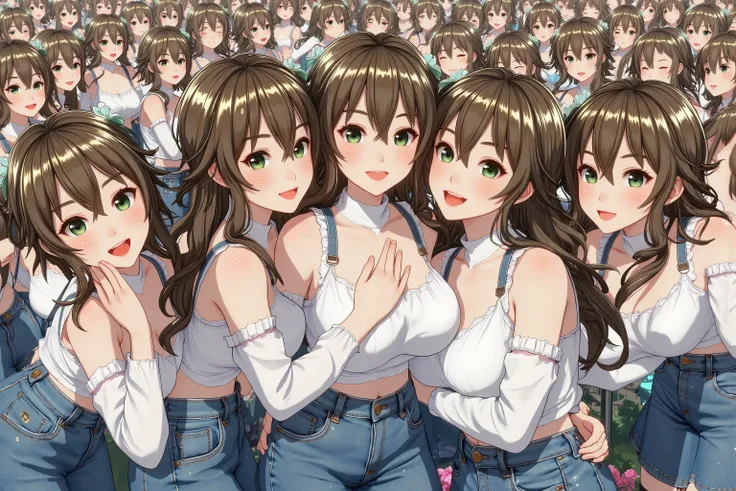 (((Myself=Japanese Beautiful Super Clones multiply girls))), (((((Depiction of Myself Only's Super Clones Multiply Girls hugging each other in a huge crowd, Myself OnlyのSuper Clones multiply girlsはSEXしたい))))), (((high quality Animation Art))), (Super Best ...