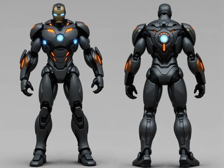 Create a highly detailed image of a prototype armor inspired by Ironman Mark 1, designed in a retro style. The armor should feature the following elements:
1. **Overall Design**: Full-body armor with a vintage aesthetic, emphasizing a rugged, industrial l...