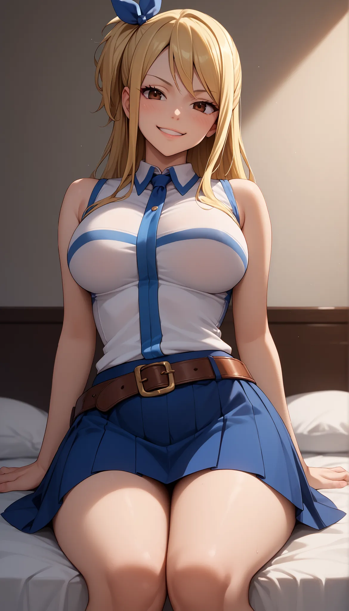 Score_9, Score_8_up, Score_7_up, Score_6_up, Score_5_up, Score_4_up, Source_anime, Tag1, Tag2, Quality_masterpiece, Anatomically correct, detailed skin, 1girl, detailed face, smug smile,

 young girl, skinny body, 1girl, aaLucy, hair ribbon, side ponytail,...