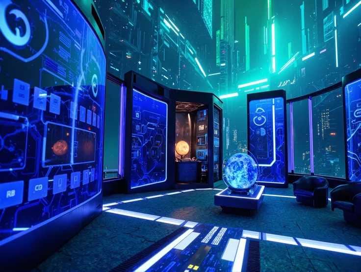 cyberspace,Advanced Technology, future,computer, digital , background only, no people,High Quality,Masterpiece,ultra high resolution,Super Detail,photographic,photorealistic,studio lighting,extreme details,Professional,Vivid Colors,Bokeh