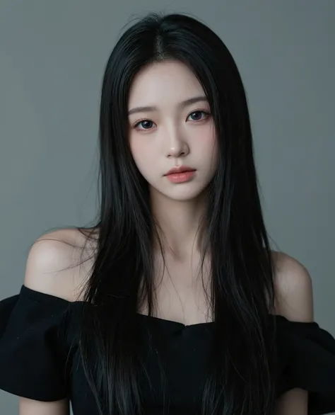 A close-up of a woman with long black hair wearing a black top, Blackpink Jennie, Retrato de jossi de blackpink, Jaeyeon Nam, heonhwa choe, jossi de blackpink, Lee Ji-eun, lee ji - eun, Parque Ji-min,  beautiful South Korean woman , Korean girl, Jinyoung S...