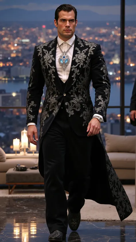 Henry Cavill reimagined as a majestic luxury fashion model showing Graff jewelry, walking, 1 male, full body, athletic body, perfect face, full body, extremely beautiful, god, male shape, perfect anatomy,
tall, powerful build, broad shoulders, sharp jawlin...