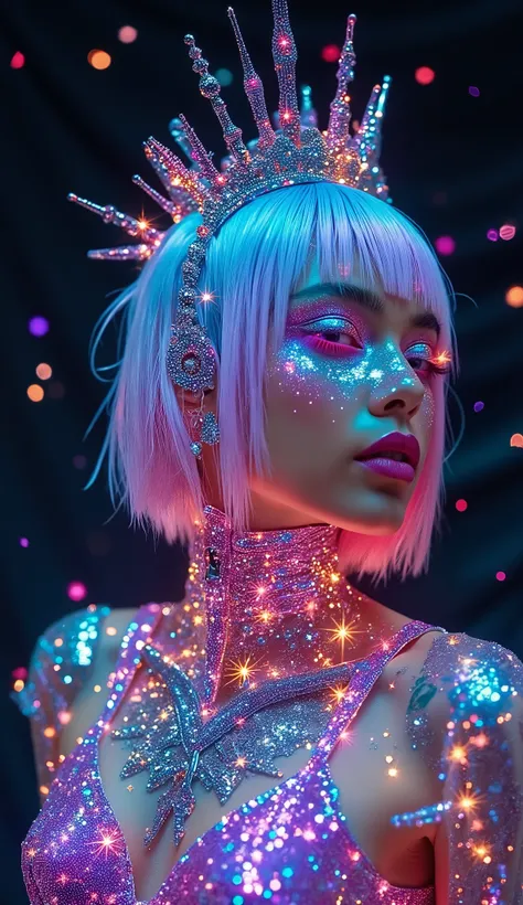 analog image, photography, natural textures, highly realistic light, made of silver stars, editorial, new album cover in the style of abstract artist, instax, playful performance art, atmospheric installations, black color palette. , iconic, minimalistic a...