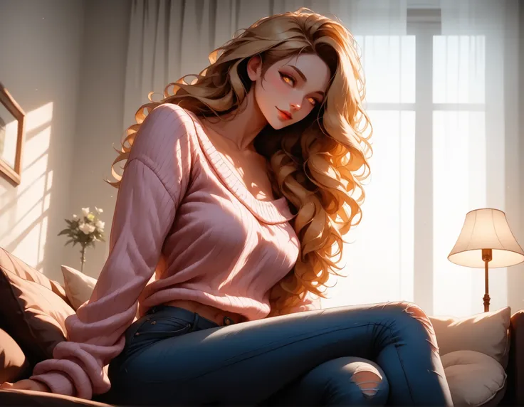 (masterpiece:1.2), (best quality:1.2), ultra detailed, 8k, watercolor, cinematic lighting, volumetric_lighting, rim light, soft shadows, ((forced_perspective)), (Diminishing scale perspective:1.3), lips, cozy dorm lounge at night, warm amber tones, soft t...