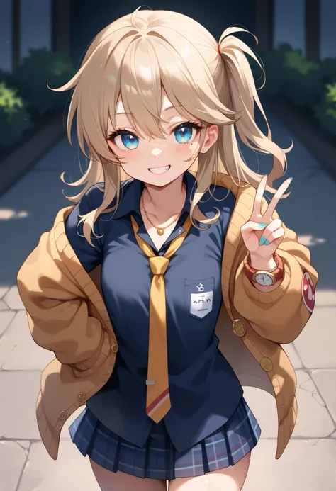 score_9,score_8_up,score_7_up,score_6_up,score_5_up,score_4_up,
1 girl,solo,,Kasukabe tsumugi,blue eyes,light brown hair,one side up, eyelashes,mole under eye,eyebrows visible from the hair,nail polish,tooth,small breasts,Watch Viewers,
shirt,black shirt,W...