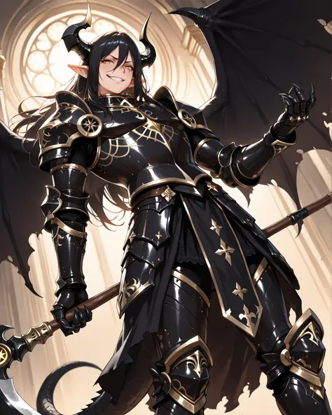 (masterpiece, best quality: 1. 5), highres, 8K, CG, (((Anime))), (1 male), lean body, (strong body), ((masculine)), (floating in the air), weredragon, japanese anime style, glossy black, shiny black leather, ((beautiful golden eyes, finely detailed eyes, b...