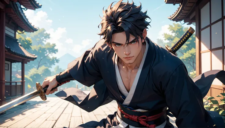samurai、Shinsengumi、sword wearing a mask、impressive、cool、 male