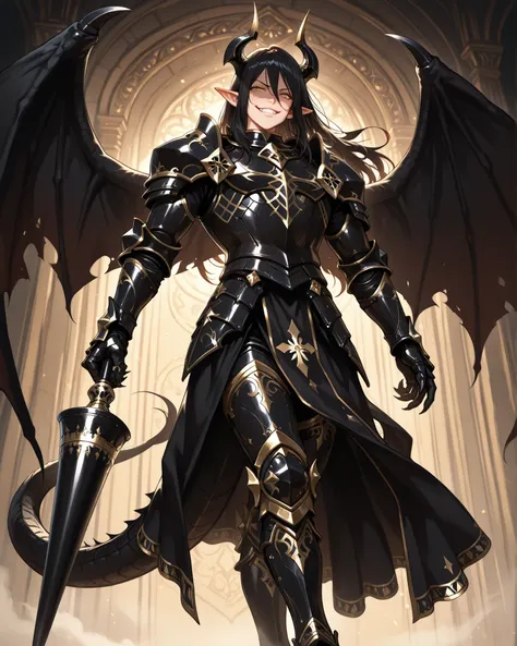 (masterpiece, best quality: 1. 5), highres, 8K, CG, (((Anime))), (1 male), lean body, (strong body), ((masculine)), (floating in the air), weredragon, japanese anime style, glossy black, shiny black leather, ((beautiful golden eyes, finely detailed eyes, b...