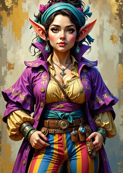 An extremely detailed comic book illustration of a stunningly beautiful extremely curvaceous Gnome from Dungeons and Dragons petite magical folk with big eyes and pointed ears created by gods of invention and illusion seldom seen by other folk due to the g...