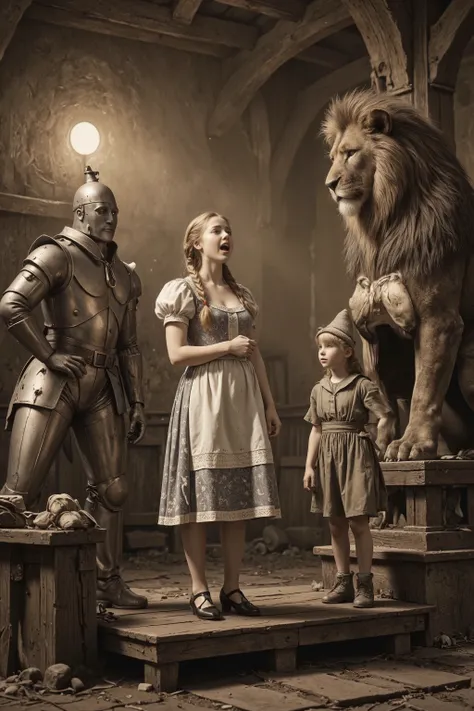 Dorothy sings passionately in front of her friends,,
antqgldnCE style, Pussy,
nsfw,
for Adult,
Photorealism,
((A scene from a live-action movie)),
Incredibly detailed,
19th century photo, antique photo, sepia toned photo,
Dorothy has long hair in a braid...