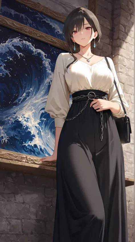   (( Highest Quality)) , ( ultra high resolution) , ( very well detailed) , ( detailed explanation ) , ((  best CG  )) , ( best artwork ) ,  Ultra Precise Art  , Amazing Painting Art , ( Exquisite Art:1 . 5) ,female, shoulder bag, earrings, chain pendant, ...