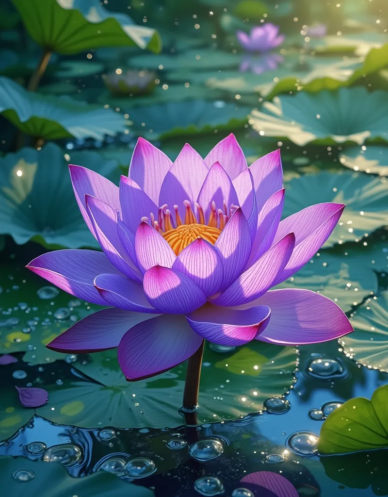 Purple Lotus Flowers.