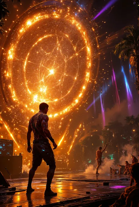 Inspired by Galactic Forge / Tropical Cyber / Firefly Laser / Sweat Crystallization / Doomsday Rose Fireworks
Multiplayer, Rock Festival, Rock Band, Electric Guitar, Drums, Microphone, Energetic Performance,
。 The scorching sun melts the gold stage, the gi...