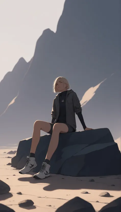score_9, score_8_up, score_7_up, ((masterpiece)), (best quality), solo, simple background, The fallen god, Can't see the face, full body, Vicious, strength, Sitting on a rock pedestal, Dark Tones, Dark Style, style: midjourney, simple background, two-poin...
