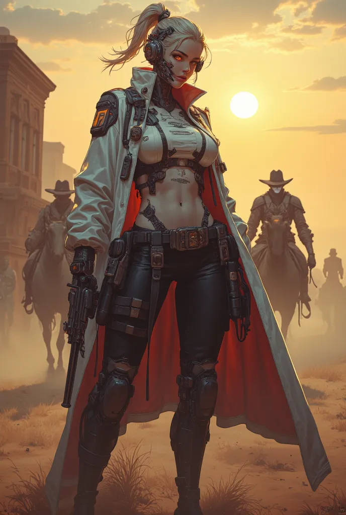 🔫 Cyber ​​Gun Woman in the Sunset