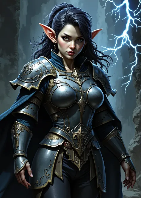 An extremely detailed comic book illustration of a stunningly beautiful extremely curvaceous Gnome from Dungeons and Dragons petite magical folk with big eyes and pointed ears created by gods of invention and illusion seldom seen by other folk due to the g...