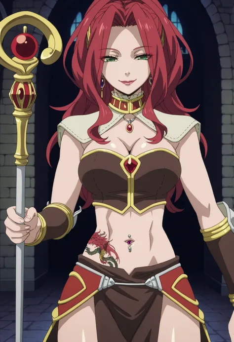 Malty Melromarc (The Rising of the Shiel) beautiful body,athletic body, beautiful breasts, , ultra detailed image, anime image ,girl, anime malty, medium Breasts, excitement, red hair, green eyes , ear piercing, long hair, , lipstick,Hot girl, baddie, s...