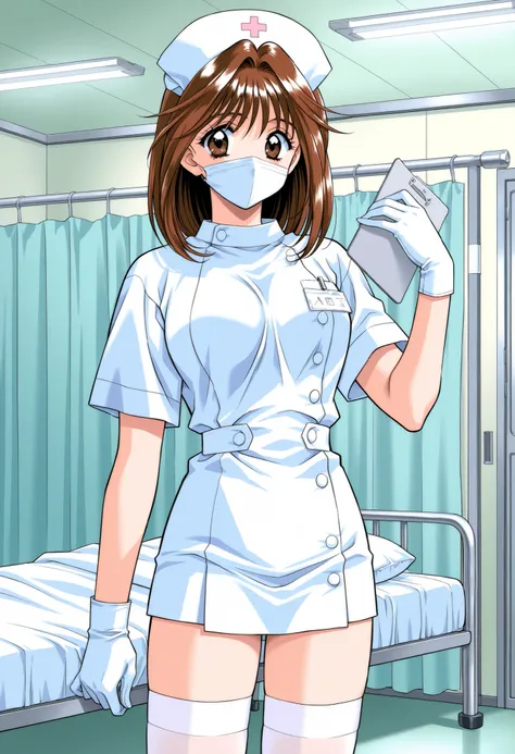 Score_9, score_8_up, score_7_up, source_anime, MochidaMahoko, solo, brown hair, brown eyes, medium hair, breasts, 1990s (style), kadoi aya style, (best quality), (high quality), {masterpiece}, extremely delicate and beautiful, ultra-detailed, beautiful det...