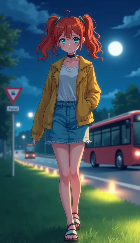 ((RAW Photo), Absurdres, (Absurd Resolution)), (((draw this photo: an anime girl, in the real world, both realities in one photo))), (blue eyes with luminous green), (beautiful girl, 21 years old, haiz_ai, cknc style, full body), (young red-haired girl, wi...