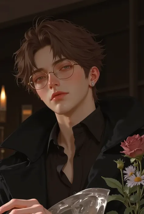 (masterpiece), (Best Quality), 1 person, alone, man, Medium hair , brown hair,  dreamlike eyes , smile, (strong, are clearly defined, carved jaws), (Featured, Slight chin), muscle, modern student, modern uniforms, arrogant, confident, cheerful, Positive, P...