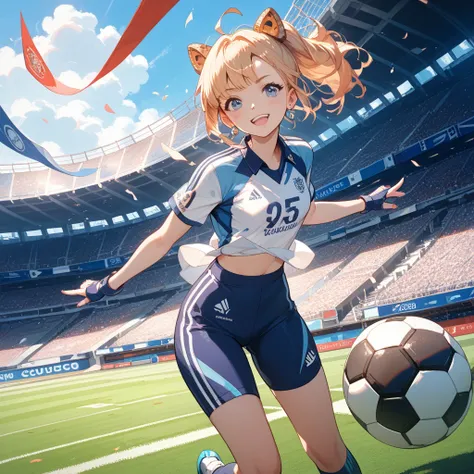 An anime soccer hero scored a shot at the actual National Stadium。
