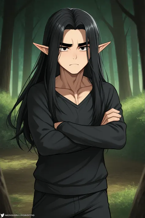 guy; elf; powerful insect and spider magic; elf; black long hair, black thick eyebrows ; elf друид, kind, Cute, are gentle, guy; in full height; the forest; elf-друид; молодой male; INFP 4w5; the forest на заднем фоне; elf друид в the forestу; kind; male,...
