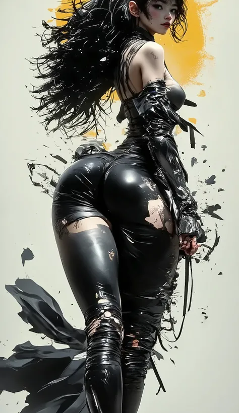 Disney-style girl , beauty,Sexy,beauty,穿著Sexy運動型內衣, Black Underwear, Loose fit sports pants , black running shoes ,Brand running shoes ,(( Seductive and rolling giant breasts,Big ,)), Slim figure ,thin waist,帥氣的Tattoo,Tattoo, Handsome messy short hair ,Sh...