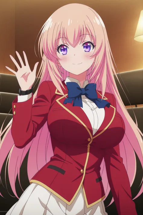  
masterpiece, the best quality, Very detailed, , masterpiece, the best quality,  eyelashes, (beautiful eyelashes), image of a cowboy
Honami Ichinosi, 
 anime,  Official art , big breasts, blush, ,big breasts,  long curly hair  ,  A smile  ,  ,     ,  
red...