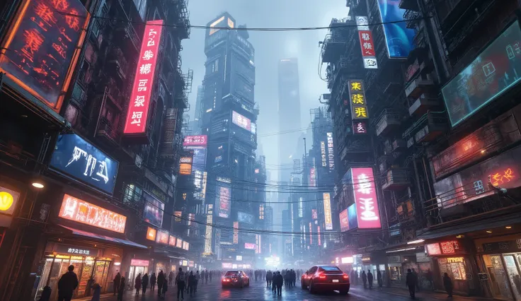 cyberpunk city , Top quality, detailed