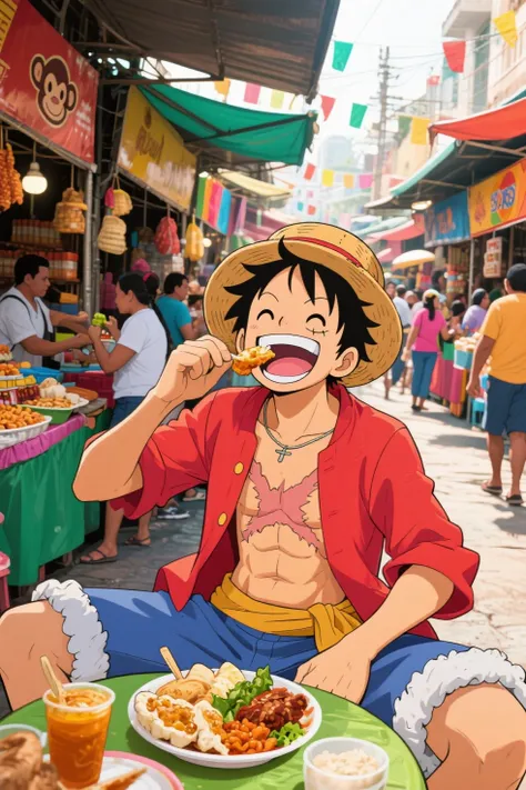  Luffy em Mercado de Rua no México