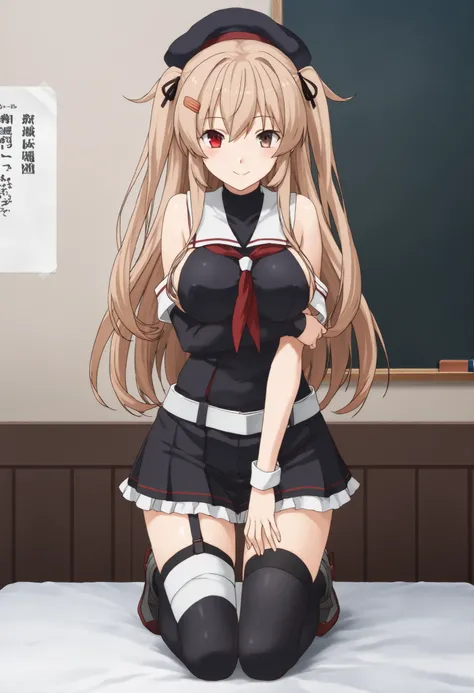 Murasame (KANCOLLE)、(Murayama Nikkantai collection), , score_9, score_8, score_7, source_anime, game CG ,masterpiece, Highest Quality, nsfw, masterpiece,Highest Quality,great quality,very aesthetic, light brown hair, 1 girl, solo, long hair, chest,hair orn...