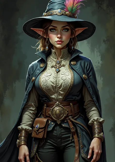 An extremely detailed comic book illustration of a stunningly beautiful extremely curvaceous Gnome from Dungeons and Dragons petite magical folk with big eyes and pointed ears created by gods of invention and illusion seldom seen by other folk due to the g...