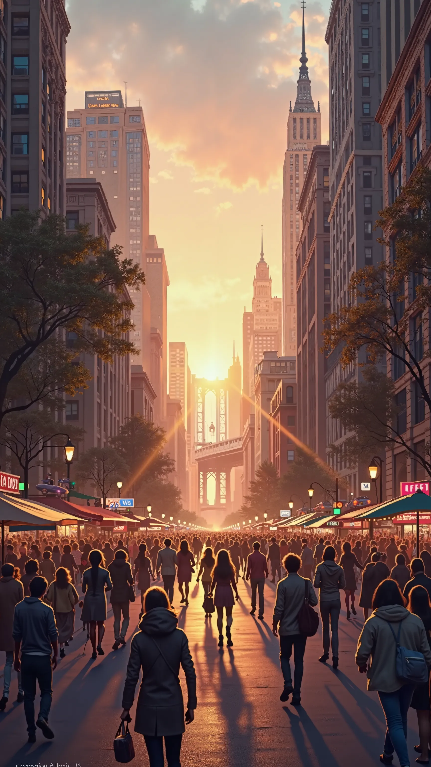 The sunset in New York