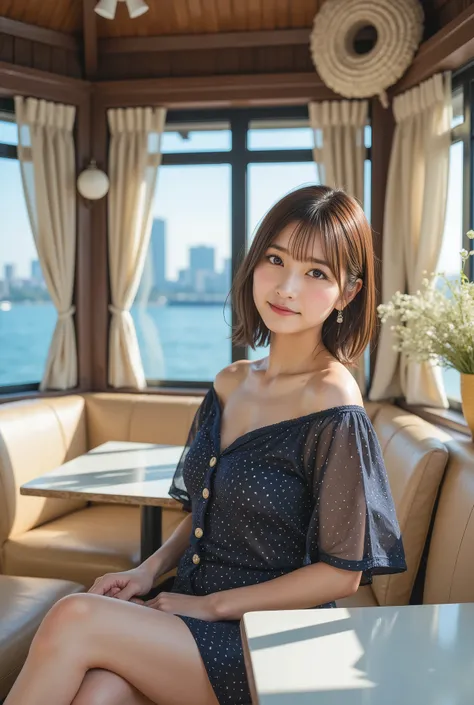 commemorative photo at a park where you can see the ocean、 in 8K,Best Quality:1.4, 超A high resolution:1.5, (photorealistic:1.4),masterpiece:1.2,(top-quality:1.4)、Raw photo、1a japanese girl、Cute、 (RAW Photo:1.2), (photorealistic:1.4), beautiful detailed gi...