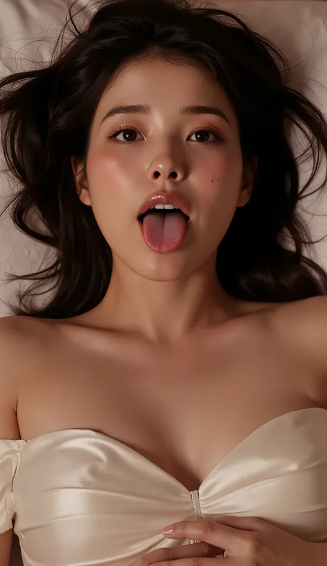 ((( real、live-action、reality、High image quality)))do, best quality , ( High Definition CG Unity 8K Wallpaper ), ( best quality ), edge orgasm 、 face focus 、 wh3ein with her mouth open and her tongue out 、wh3ein with an edge_face、 brunette hair、 on the be...
