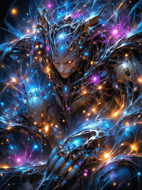 Anime biomechanical woman, ethereal cyberpunk fantasy, metallic wings, glowing runes, pastel colors, silver hair, luminous golden eyes, dreamy forest, soft mist, intricate details, soft lighting, highly detailed, fantasy sci-fi.