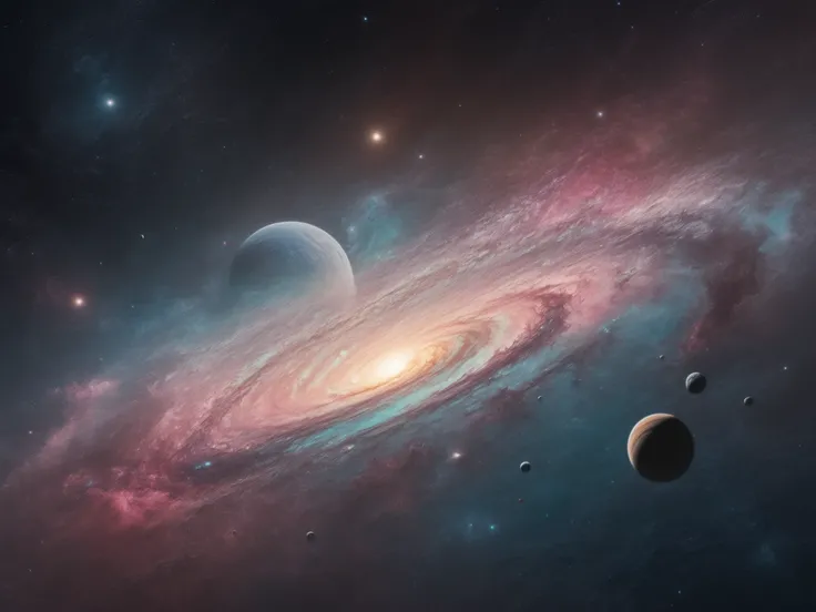 A galaxy in pastel colors