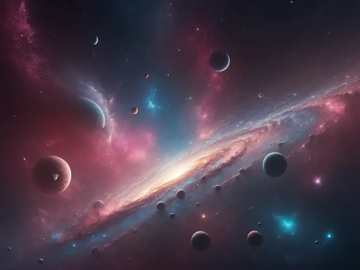 A beautiful galaxy that sparkles in pastel colors、 Cosmic Space