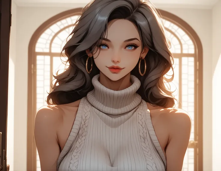 (masterpiece:1.2), (best quality:1.2), ultra detailed, 8k, watercolor, cinematic lighting, volumetric_lighting, rim light, soft shadows, ((forced_perspective)), (Diminishing scale perspective:1.3), (solo, solo_focus, upper_body) BREAK (1girl, (grey_hair:1....