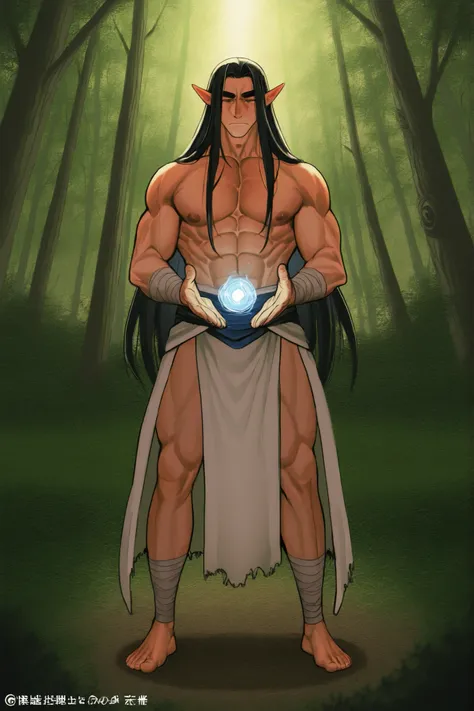 guy; elf; dark fantasy; powerful insect and spider magic; elf; black long hair, black thick eyebrows ; elf друид, kind, Cute, are gentle, guy; in full height; the forest; elf-друид; молодой male; INFP 4w5; the forest на заднем фоне; elf друид в the forest...